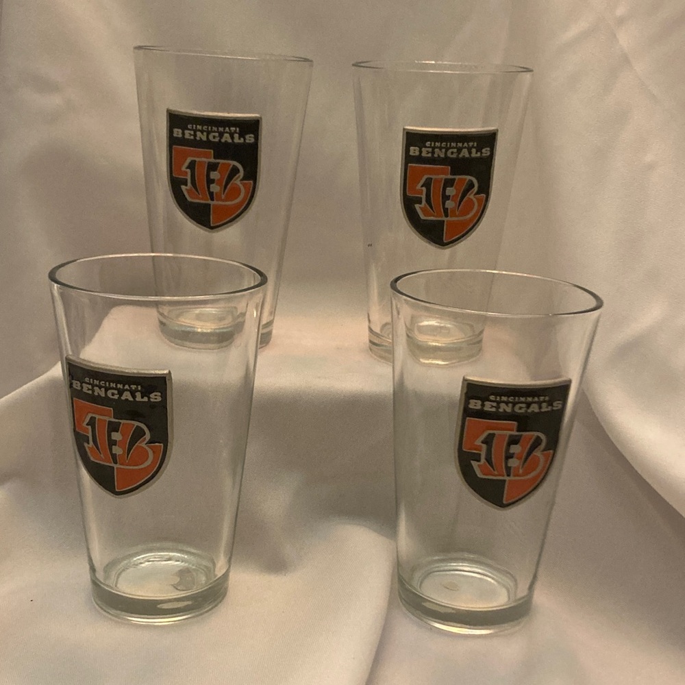Cincinnati Bengals Logo Pint Glass Set of 4